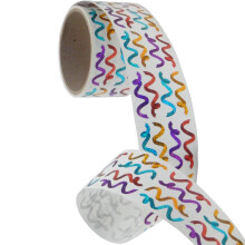 Hromadn prizmatick samolepky Jillson Roberts k narozeninm s tmatikou narozenin Mini Teal & Purple Streamers  100 opakovn