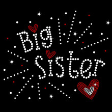 Big Sister Iron On Rhinestone Crystals and Rhinestuds T-Shirt Transfer by JCS Rhinestones