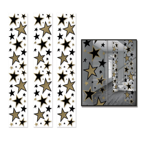 Beistle Black & Gold Star Party Panels