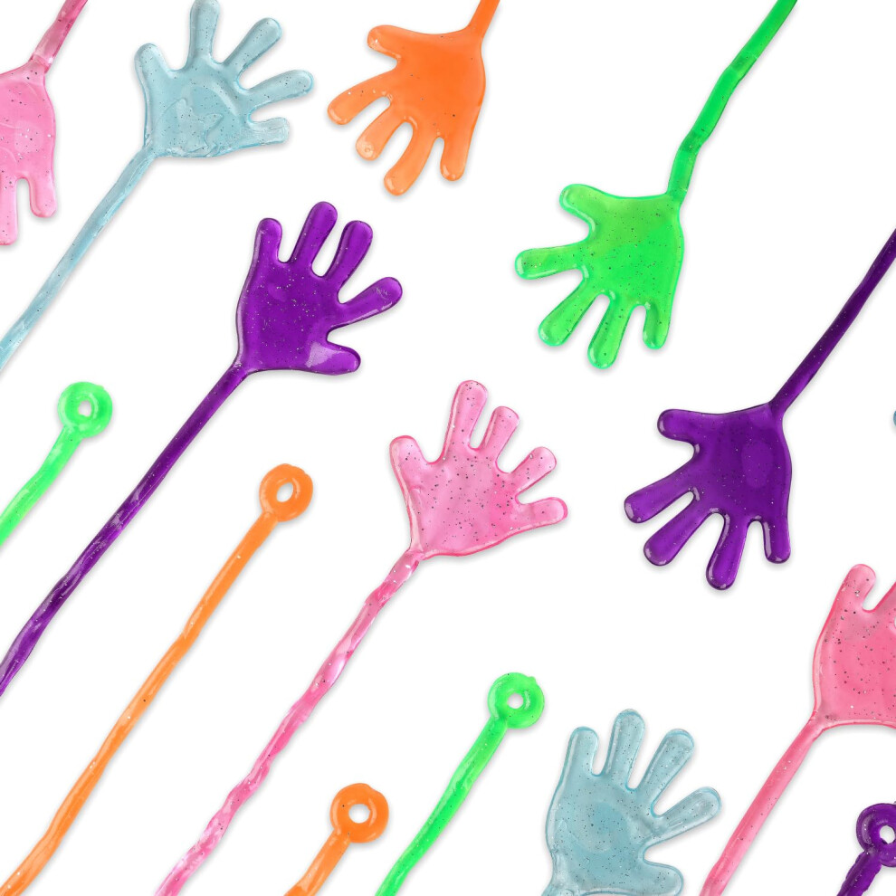 Neliblu Sticky Fingers Fun Toys Party Favors Wacky Fun Stretchy Glitter Sticky Hands Party Favors Birthday Parties Toys For Sensory Kids 24 Piece