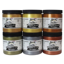 Sax Premium Heavy-Bodied Acryl Metallics 8-Unzen-Glser, 6er-Set