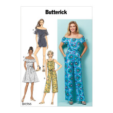 Butterick Patterns Misses' Petite Dress Romper Jumpsuit and Sash Symnster ZZ (LRG-XLG-XXL)