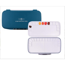Mijello Double Decker akvarelov paleta 30 jamek barvy Teal 13,25"""" x 6,75"""" x 1,25"""" 1 kad (MWP-1630)