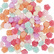 Chenkou Craft Willekeurig 100 stuks Geassorteerd in kleur 10mm 3/8"""" Roze Bloem Hars Plat Plaksteen Losse Kralen Kid's Bow DIY Craft (10mm(3/8""))