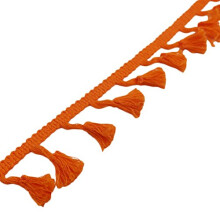 Yalulu 5 Yards Bunte Baumwolle Quaste Fransen Spitzenbesatz Bnder Nhen Tuch DIY Handwerk Nhen Vorhnge Kleidung Bastelzubehr (Orange)