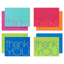 Bold Multicolored Thank-You Cards and Multicolored Envelopes, 50-Count
