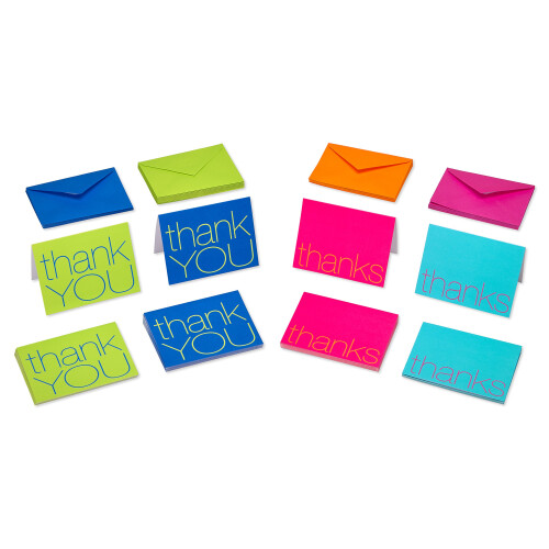 Bold Multicolored Thank-You Cards and Multicolored Envelopes, 50-Count 1