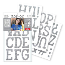 SEI Classic Glitter Heat Transfers Opstrijkbaar T-shirt Letters 3-Inch Zilver 4 Count