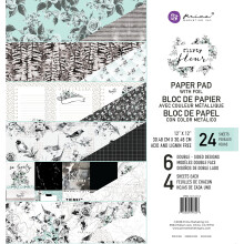 Prima Marketing Inc. Flirty Fleur 12x12 Paper Pad Black & Teal