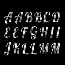 Monogramme Alphabet fer sur strass cristal T-Shirt transfert par JCS strass