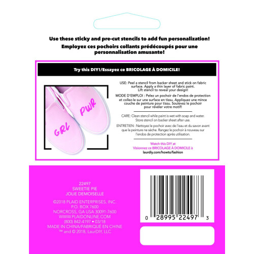 Stencil stacca e incolla LaurDIY (mini) Sweetie Pie 2"" x 3"" rosa 1