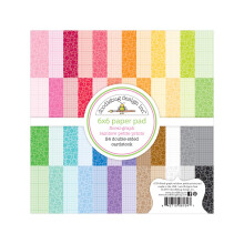 Doodlebug Petite Prints dobbeltsidet papirpude 6""""X6"""" 24/pk - Floral-Graph Rainbow 24 designs/1 stk.