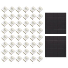 Aquarel halve pannen met magneetstrip - 48 stuks witte plastic lege kunstenaar verfpan kits voor doe-het-zelf aquarel oli? of acryl schilderen reisbl