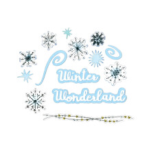 Sizzix Framelits Die Set met stempels Snowflake Doodles van Courtney Chilson (17-pack) blauw