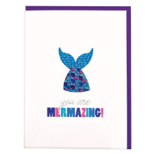 iscream vriks ""You are Mermazing"" onnittelukortti irrotettavalla tekojalokivimerenneitotarralla ja kirjekuorella