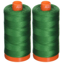 2ER-PACK  Aurifil Mako-Baumwollgarn, 50 WT, einfarbig, Grn, je 1422 Yard