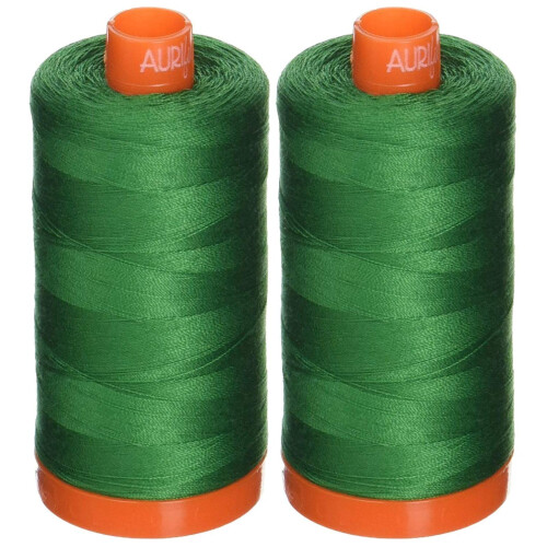 2-PACK - Aurifil Mako Cotton 50wt tr?d Solid Green 1422 Yard hver