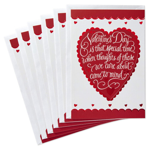 Hallmark Valentinstagskarten Set, Herz (6 Karten mit Umschlägen)
