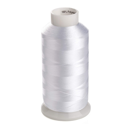 Simthread 2 Huge Spools White Bobbin Fill Thread 60WT for Embroidery Machine and and Sewing Machines - 5500 Yards Ea 2