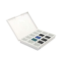 DANIEL SMITH Handgegoten aquarel halve napjes Earth Set met 6 aquarel halve napjes 9 lege halve napjes 1 plastic reisetui (totaal 16 stuks) 285