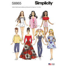 Simplicity S8865 Doll Clothes Sewing Patterns for 11.5"""" Dolls Code 8865