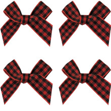 VIVIQUEN Κορδέλα Gingham με Λουλούδια για Ράψιμο, Δώρα, DIY, Γάμο (ΚΟΚΚΙΝΟ, Μικρό 4"