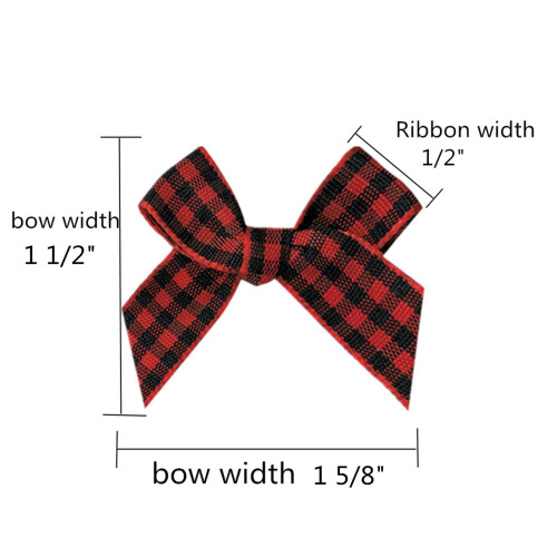 VIVIQUEN Κορδέλα Gingham με Λουλούδια για Ράψιμο, Δώρα, DIY, Γάμο (ΚΟΚΚΙΝΟ, Μικρό 4" 1