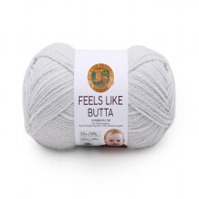 Lion Brand Yarn Feels Like Butta, Velour-Weich, 1 Pack, Hellgrau