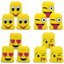 Konsait Emoticon Tasker til Emoticon Party Supplies (12 Pack) Emoticon Sn?re Rygs?k Skuldertaske Bulk til b?rn F?dselsdags Hum?rikon Party Gave
