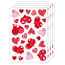 TUPARKA 4 Bladen 100 Stuks Hartvormige Raamstickers voor Valentijnsdecoratie