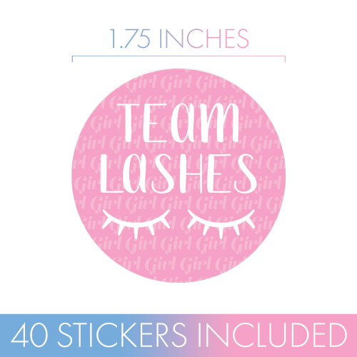Baby Gender Reveal Team Lashes oder Team Staches Aufkleber Rosa oder Blau – 40 Etiketten 2