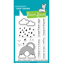 Lawn Fawn Clear Stamps 3""""X4""""-Rain or Shine Before 'N Afters