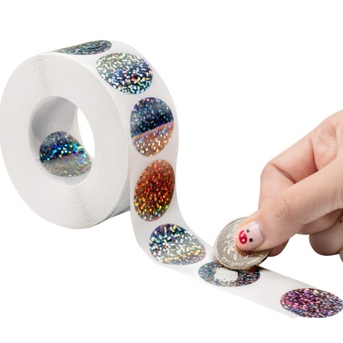 Leinuosen 1000 Τεμάχια Αυτοκόλλητα Scratch Off DIY Χρωματιστά Στρογγυλά Αυτοκόλλητα 1