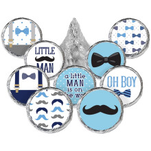 Little Man Baby Shower Favor Stickers It's a Boy Chokolade Kisses Party Favor Candy Stickers - 180 etiketter