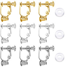 Tatuo 18 pices composants de convertisseur de boucles d'oreilles clipser avec tige pour oreilles non perces coussinets de boucles d'oreilles