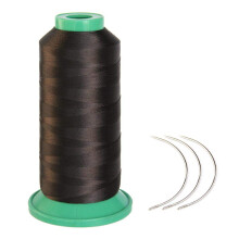 Young Hair 1700 Meter elastisches Nylon-Nhgarn, 3 Stck 9 cm Lockennadeln fr die Perckenherstellung (Dunkelbraun)