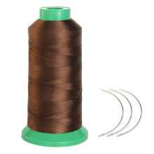 Young Hair 1700 Meter elastisches Nylon-Nhgarn, 3 Stck 9 cm Lockennadeln fr die Perckenherstellung (Mittelbraun)
