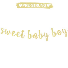 LINGTEER Sweet Baby Boy arany csillog srmny banner Tkletes kisfi zuhanyozshoz, elso szletsnapi parti dekorcihoz Httr ajndktbla.