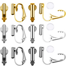 9 paires de composants de convertisseur de boucles d'oreilles clips 3 couleurs pour oreilles non perces et coussinets de boucles d'oreilles co