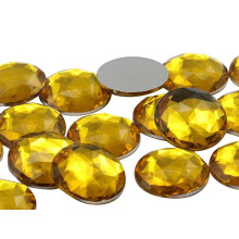 13mm ploch zadn kulat akrylov kamnky Plastov drahokamy pro vrobu perku Kostmov perky Cosplay ozdoby - 50 kusu (zlat topaz A02)