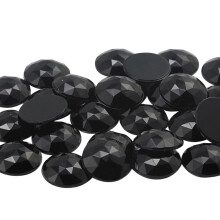 13mm ploch zadn kulat akrylov kamnky Plastov drahokamy pro vrobu perku Kostmov perky Cosplay ozdoby - 50 kusu (Black Jet .JT)