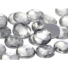 13mm ploch zadn kulat akrylov kamnky Plastov drahokamy pro vrobu perku Kostmov perky Cosplay ozdoby - 50 kusu (Crystal Clear H102)