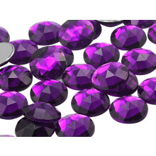 13mm ploch zadn kulat akrylov kamnky Plastov drahokamy pro vrobu perku Kostmov perky Cosplay ozdoby - 50 kusu (Purple Amethyst Lt .NAT02L)