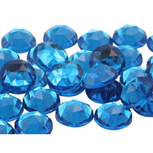 13mm ploch zadn kulat akrylov kamnky Plastov drahokamy pro vrobu perku Kostmov perky Cosplay ozdoby - 50 kusu (Blue Aqua .QR2)