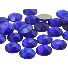 13mm ploch zadn kulat akrylov kamnky Plastov drahokamy pro vrobu perku Kostmov perky Cosplay ozdoby - 50 kusu (modr tmav safr .NAB01)