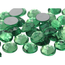 13mm ploch zadn kulat akrylov kamnky Plastov drahokamy pro vrobu perku Kostmov perky Cosplay ozdoby - 50 kusu (Green Peridot .PD)