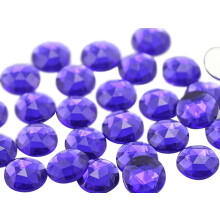 13mm ploch zadn kulat akrylov kamnky Plastov drahokamy pro vrobu perku Kostmov perky Cosplay ozdoby - 50 kusu (fialov .VT)