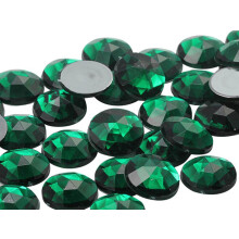 13mm ploch zadn kulat akrylov kamnky Plastov drahokamy pro vrobu perku Kostmov perky Cosplay ozdoby - 50 kusu (Green Emerald .MD)