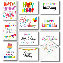 100 Happy Birthday-Karten, gro, 12,7 x 17,8 cm, sortiert, mit Umschlgen, Aufklebern und einfachen Gren im Inneren, fr den geschftlichen und per