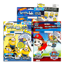 Pacchetto di libri da colorare Imagine Ink che include 3 libri di attivit? No Mess Magic Ink con Hot Wheels Paw Patrol e Cattivissimo Me Minion e